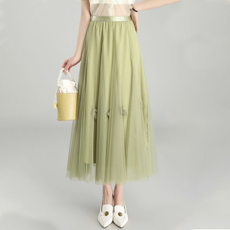 

Purple Female Summer Seaside Holiday Drape Mesh Skirt Green(Roses) One size(40.00 kg-70.00 kg)