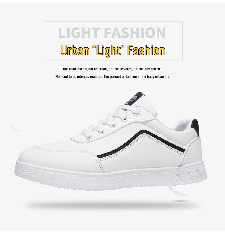 Versatile 2025 Plus Size Men's Fashion Sneakers - All-Season Soft Sole White Shoes
