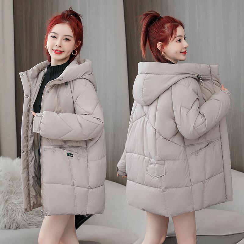 Autumn and winter new medium and long women's cotton-padded clothes, student cotton-padded jackets, loose bread clothes