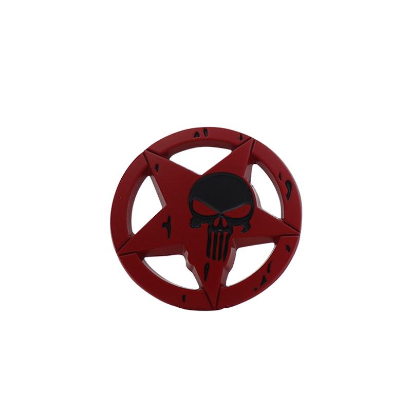 Premium Rotondo Stella a cinque punte Teschio Mente Geniale per Moto Auto Casco Racing Laptop auto Cofano Motore Parafango Coda Posteriore Decalcomania Emblema Distintivo Adesivo