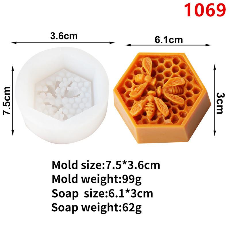 3D Bee Honeycomb Silicone Candle Mold DIY Geometric Hexagon Beehive Mold Making Beeswax Candles Soap Bees Hoenycomb Resin Mould