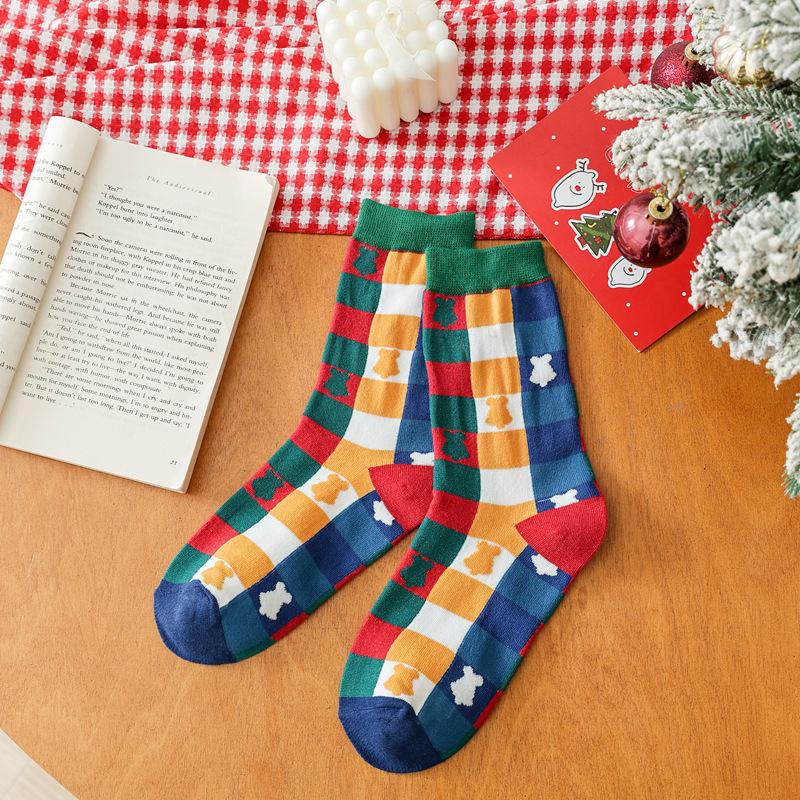 

Christmas Socks Ladies Medium Tube Cartoon Cute Cotton Socks Dongdaemun Tide Socks Santa Socks one size fits all