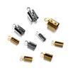 30-50 Stück Gold Edelstahl Kordeln Crimp Ende Perlen Kappen Leder Clip Spitze Falten Crimp Armband Anschlüsse für Schmuckherstellung