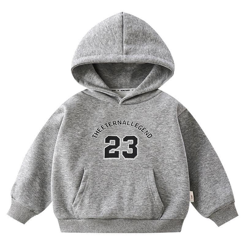 Autumn "THE ETERNAL LEGEND 23" Printed Hoodies Fashionable Casual Sports Long Sleeved Children's Boy and Girl Kids Unisex Hooded Sweatshirts