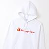 Champion Long Sleeve Script Logo Hooded Sweatshirt Size M Men's C3-W107, White,
