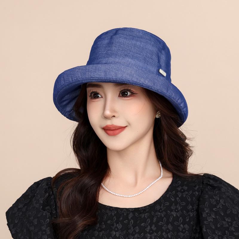 Summer Versatile Hat Women's Tulle Breathable Sunshade Sun Protection Hat Fashion Travel Mother Hat Premium Big Eaves Bucket Hat