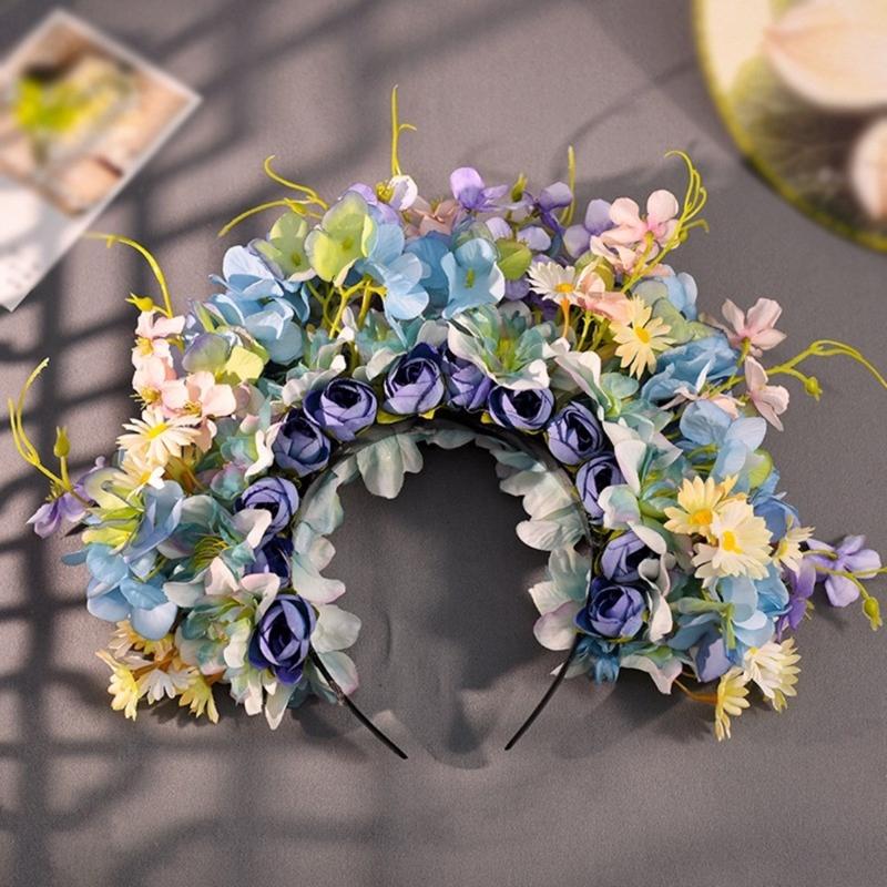 Elegantes Blumenstirnband aus Seide, wunderschönes Haarband mit Blumen, schönes Blumen-Haarband, Haarschmuck