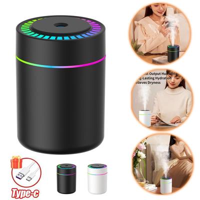 USB-Luftbefeuchter-Reiniger für Zuhause, Auto, Öl, frischer Aroma-Diffusor, Stumm-Diffusor, Maschine, Verdunstungs-Mini-Luftbefeuchter, buntes Nachtlicht, 180 ml