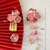hair accessory perfect for New and Features flowers and bells Japanese-style 3-piece set, coming-of-age ceremonies, yukata, children's Shichi-Go-San,