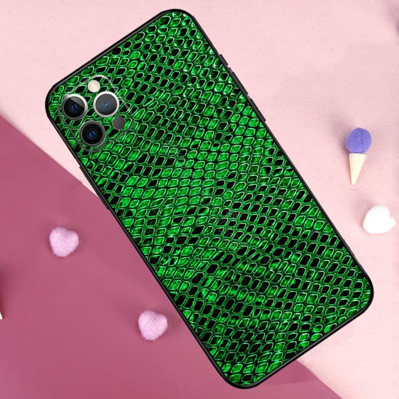 Snake Skin Phone Case For iPhone 17 Pro Max 11 14 15 16 Pro Max Plus 12 13 Mini 16e 17 Air Back Cover