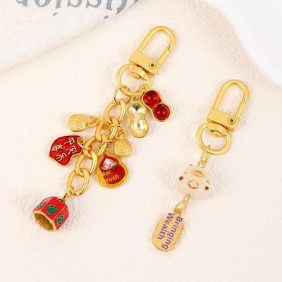 1 Stück Neuer Chinesischer Stil Niedliche Glückskatze Schlüsselanhänger Cartoon Kätzchen Auto Tasche Anhänger Schmuck Schlüsselring Schmuck Paar Geschenk