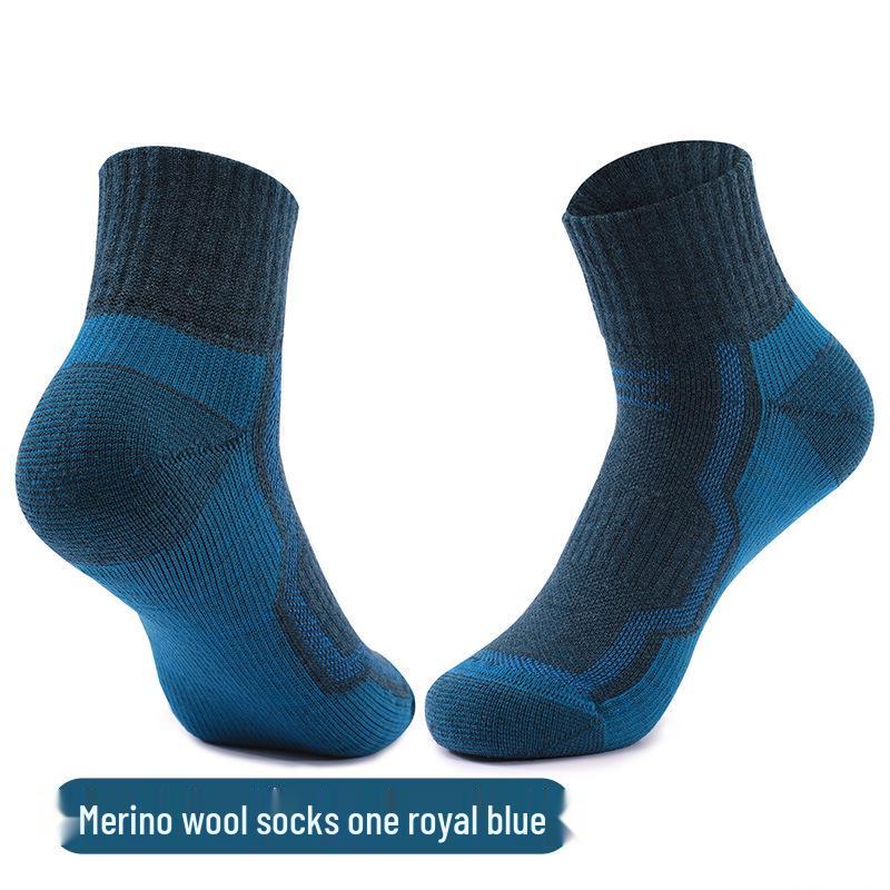 Merino Wool Non-Slip Sports Socks - Breathable, Wear-Resistant, Thick Terry Bottom for Running (Unisex)
