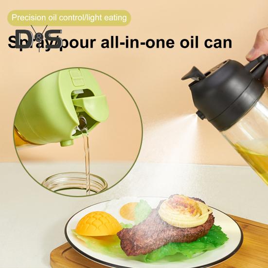 Butelka z rozpylaczem do oleju 2 w 1 Szklany dozownik i rozpylacz do oleju 500ml Wydajna kontrola oleju Gotowanie Wielofunkcyjne narzędzie kuchenne do oliwy z oliwek octu