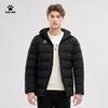 Kelme Sports Baumwolljacke mit Kapuze, Kurze Länge, Dick, Lockere Passform, Leichtgewicht, Gepolstert, Winterbekleidung, Stilvoll (Schwarz, Größe 3XL)