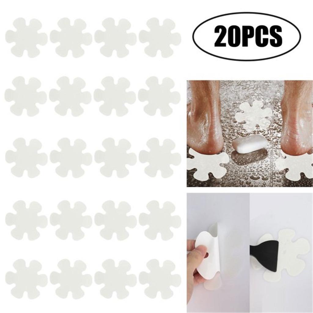 20pcs Bathtub Stickers Non-,- Shower Safety Treads Adhesive Appliques With Scraper Bright Colourful Flower Decals For Bath Tub, Stairs, Shower
