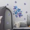 Watercolor Ink Gradient Botanical Floral Wall Stickers, Self-Adhesive Decor for Bedroom Vanity Bathroom Decoration