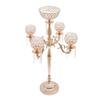 Floor Candelabra Gold Candelabra with Flower Vase 35 Inches Metal Wedding Centerpiece Table Candstick Holder for Valentine's Day