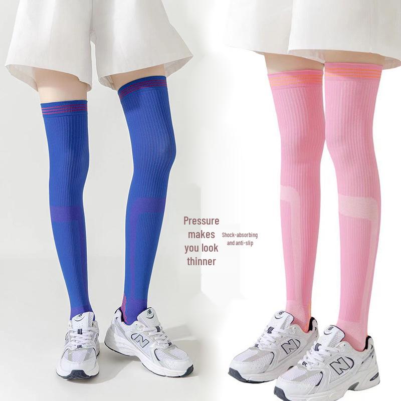 Women's Over-The-Knee Compression Socks for Running, Cycling, Marathon, Fitness, and Yoga - Slimming Leg Support.