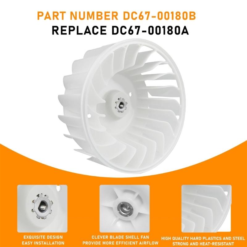 Didelio efektyvumo džiovintuvo pūstuvo ratukas Ventiliatorius Plastikinė atsarginė dalis Tyliam veikimui Pagerintas oro srautas Daugelio prekių ženklų džiovintuvams