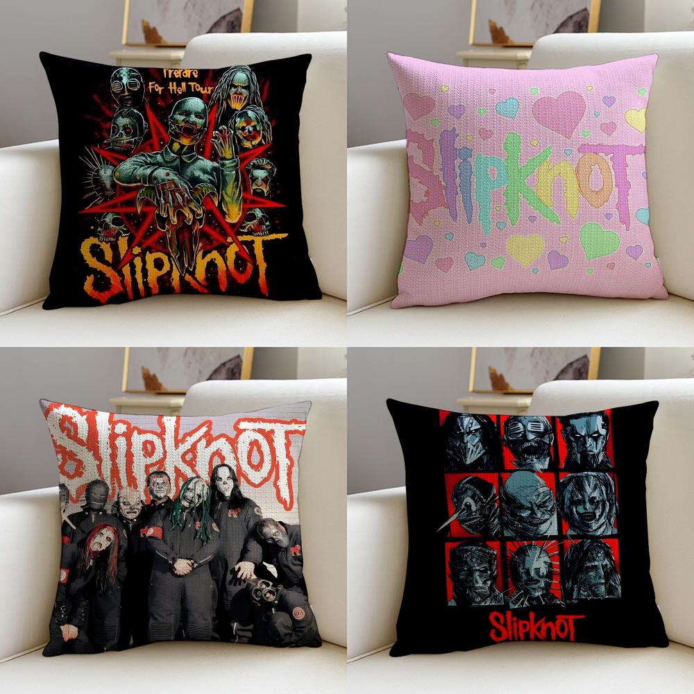 Brutal SSlipknotS Cushion Cover Breathable and skinfriendly linen pillowcase square removable and washable cushion