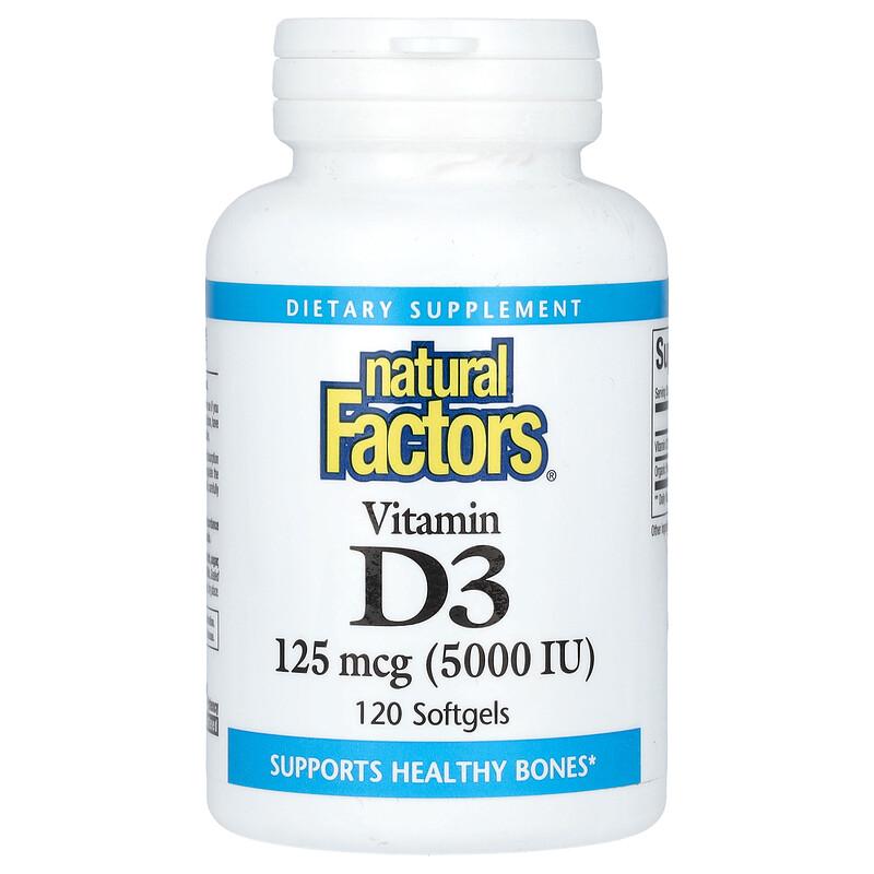 Vitamin D3, 125 Mcg (5,000 IU), 120 Softgels