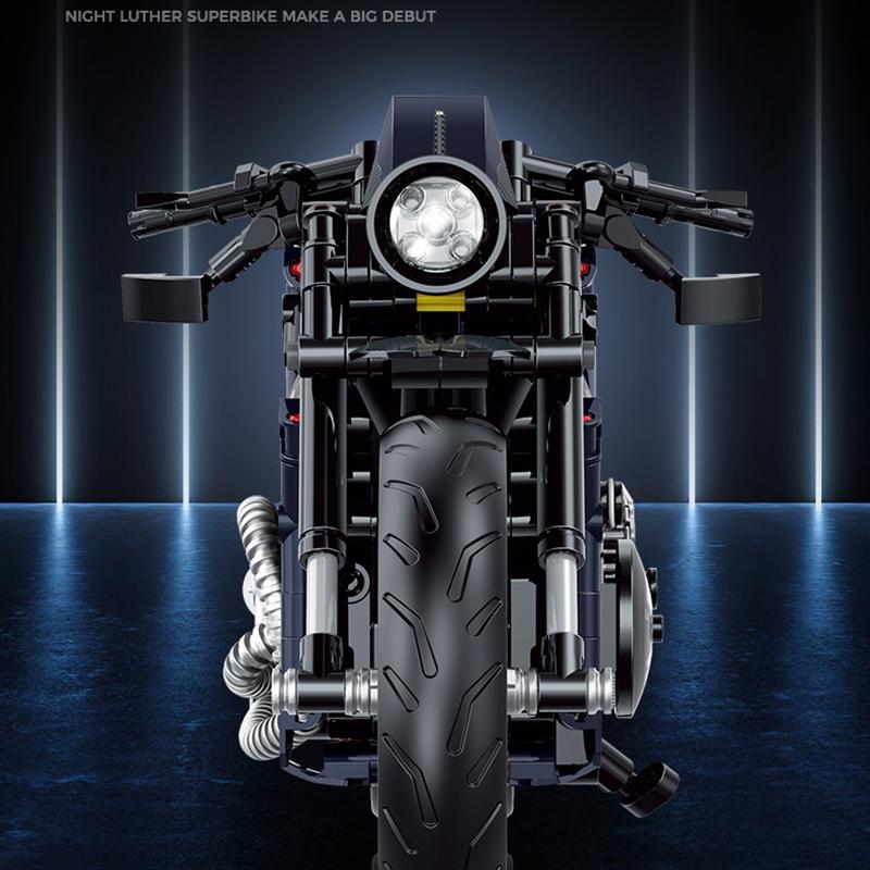 Yeni 1:8 Gece Yarışçısı Motosiklet Yapı Blokları Setleri MOC Tuğlalar Motosiklet Modeli Erkek Çocuklar İçin Noel Hediyeleri Çocuklar 500+ Parça