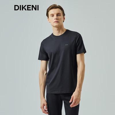 DIKENI Men's 120-Count Cicada Silk Cotton Cool-Touch Short Sleeve T-Shirt