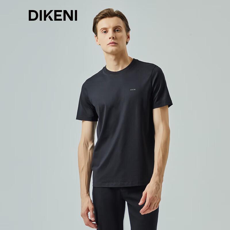 DIKENI Men s 120-Count Cicada Silk Cotton Cool-Touch Short Sleeve T-Shirt M