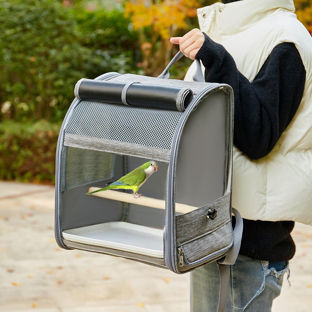 Compact Transparent Bird Travel Backpack for Small Pets