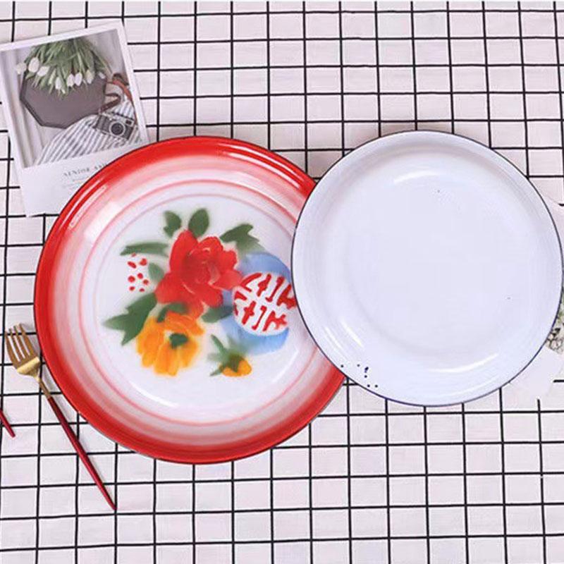 Piatto Smaltato Doppia Felicità Classico Vassoio da Tè Tradizionale Cinese Vassoio da Frutta Decorazione Nuziale Vassoio Nostalgia Retro