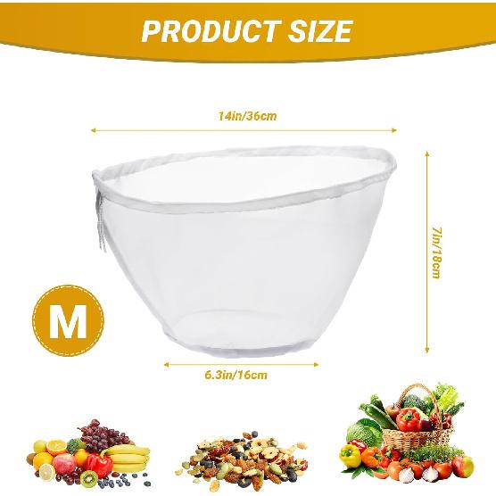 Nut Milk Bag, 5 Pack, Bowl-Shaped Reble Fine Mesh Nylon Cheese Cloths Bags for Straining Almond/Oat/Soy Milk, Tea, Yogurt, Juice, Dumpling Fillings,