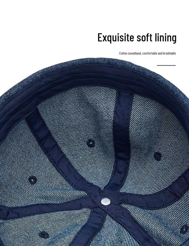 Unisex Washed Denim Skullcap: Street Style Brimless Hat for Hip Hop Fashion