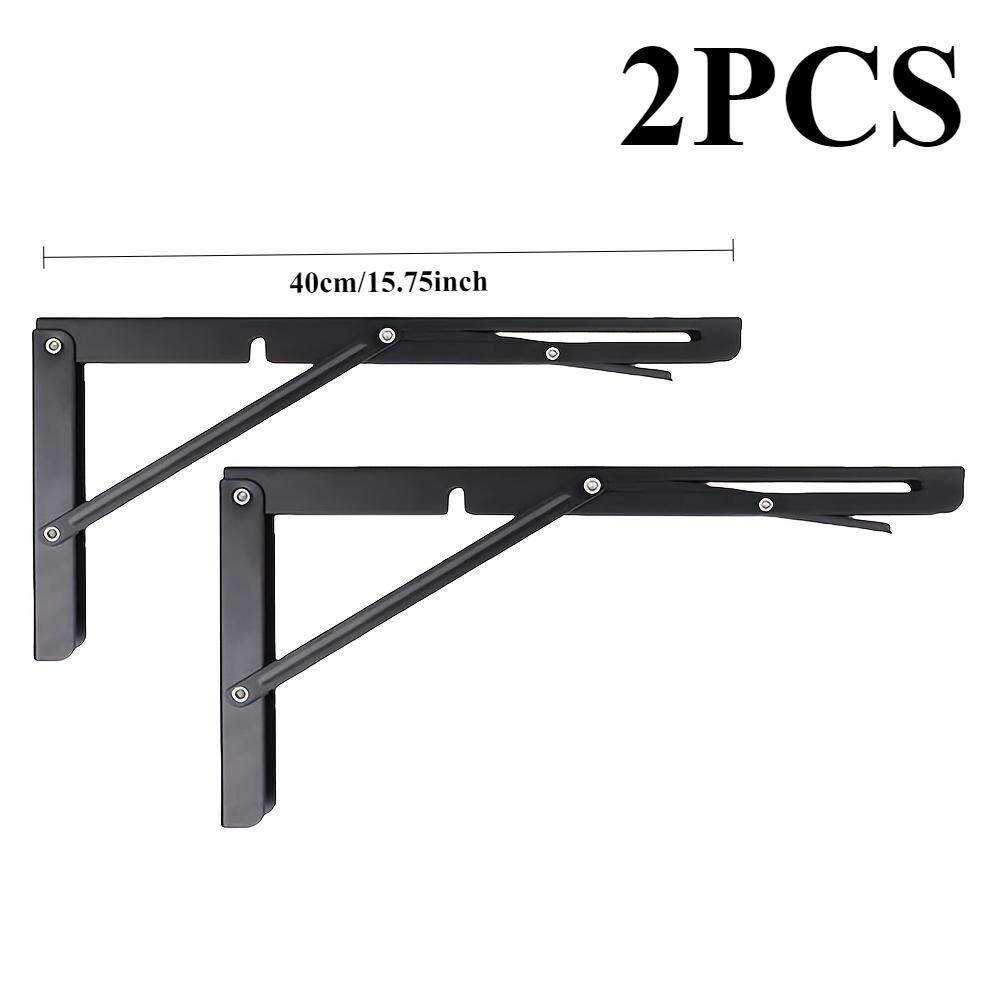 

Двухсекционный железный складной кронштейн-тренога, кронштейн с двойным складным шарниром для настенного крепления, настольные стеллажи для хранения и демонстрации - с предварительно просверленными отверстиями 16 inches