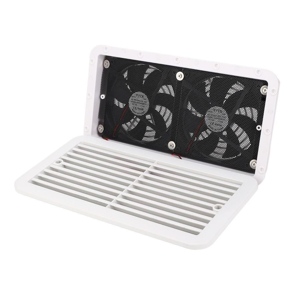 350 X 186mm RV Side Vent Fan DC12V 4.8W Dual Air Ventilation Fan for RV Motorhome Trailer Caravan
