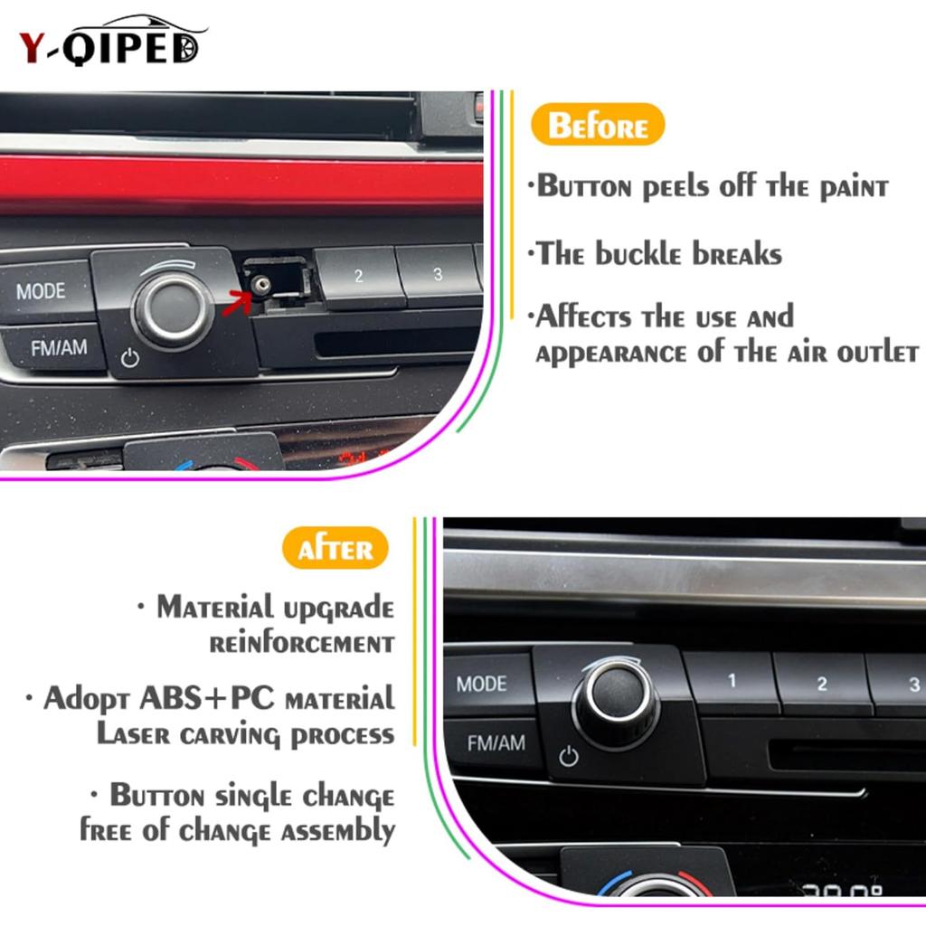 Car Radio CD Switch Button Cover for BMW,Car Front Dashboard Radio CD Number Button Cover Replacement for BMW 3 1 2 4 Series F30 F32 F34 F35