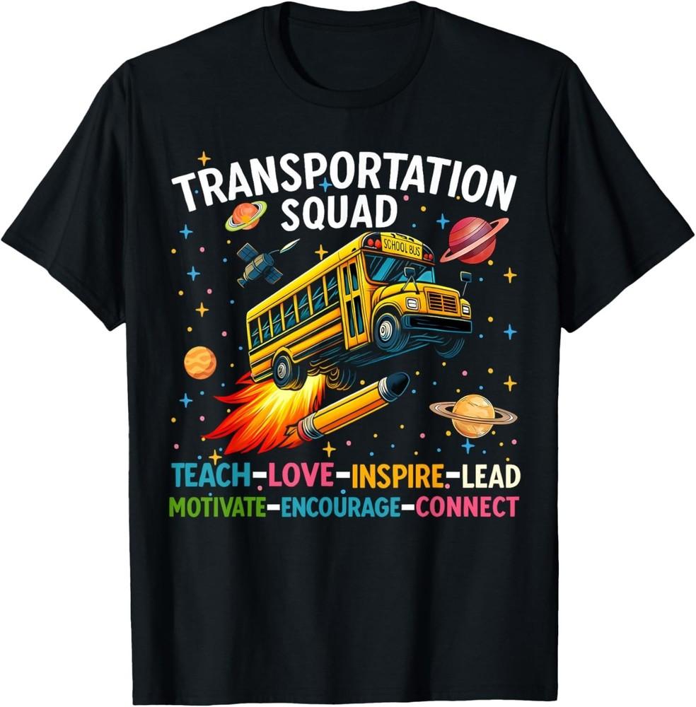 

Транспортный отряд Забавная футболка унисекс с ретро-принтом школьного автобуса Снова в школу 4XL