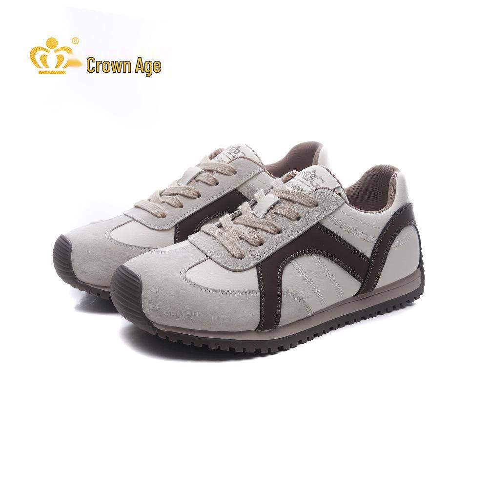 

2025 Осень Женские Ретро Кроссовки Папы: Обувь для активного отдыха с толстой подошвой, повседневная и универсальная 35 бежевый