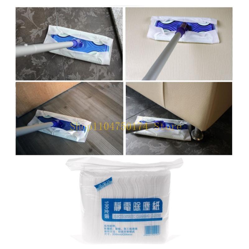 100pcs/bag Disposable Electrostatic Dust Removal Mop Paper Home Kitchen Bathroom top sale