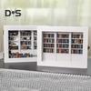 Anxiety Relief Mini Bookshelf Realistic Miniature Bookshelf Ornament with 300 Pcs Mini Book Wood Simulated Mini Bookshelf for Book Lovers Home Office