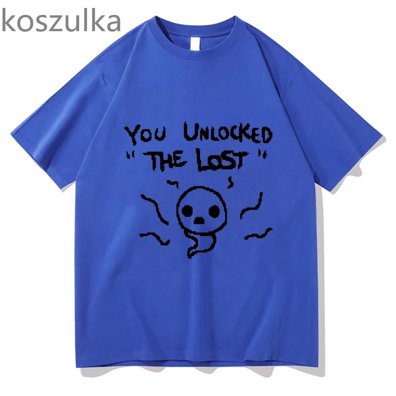 Binding Of Isaac Du hast The Lost freigeschaltet T-Shirt Vintage Grafik T-Shirts Unisex Unisex Mode Klassische O-Ausschnitt Kurzarm T-Shirts