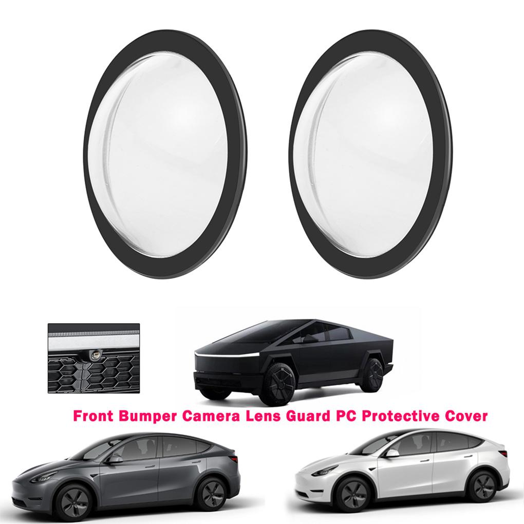 2PCS Anti-Scratch Camera Lens Cover For Tesla Model Y Juniper/Model S/3/Cybertruck 2025 Front Bumper Lens Guard Protection Cover