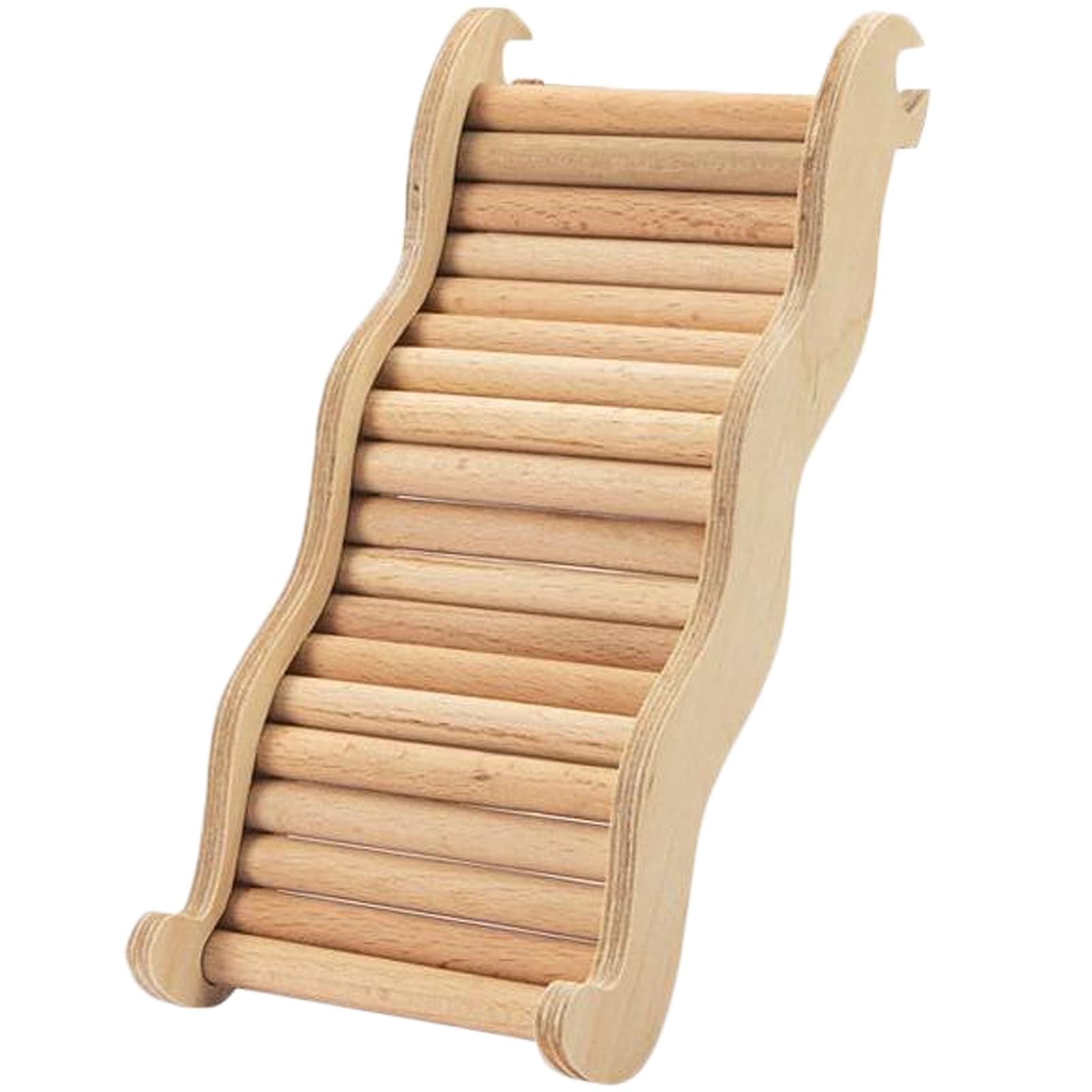 Лестница для хомяка Silver & Style, Деревянная, Волнообразная, для Мелких Животных, Ступеньки, Игровая Зона и Атлетика (21см)