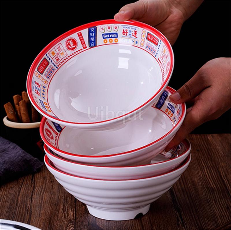 Melamine Noodle Bowl Household Plastic Tableware Restaurant big round Ramen Salad Bowl Thickened Not Easily Broken Soup Bowls