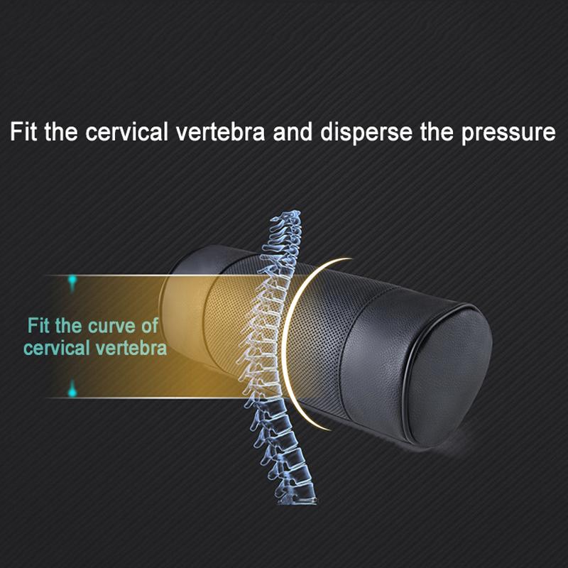 1ks Hovězí kůže Polštář do auta Opěradlo sedáku Cylindrická paměťová pěna Auto Krk Polštář páteře Kožená podložka pod hlavu kancelářské židle pro BMW