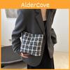 Chic Urban Minimalist Black And Checkered Bow Bucket Bag For Women Perfect For Fall And Winter