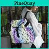 Stylish Womens Geometric Lattice Sequins Backpack With Solid Color Pattern