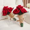 Everlasting Plush Rose Bouquet Toy With Smiley Face Soft Simulated Flower Decor  Romantic Valentine‘S Day Gift For Girls Kids