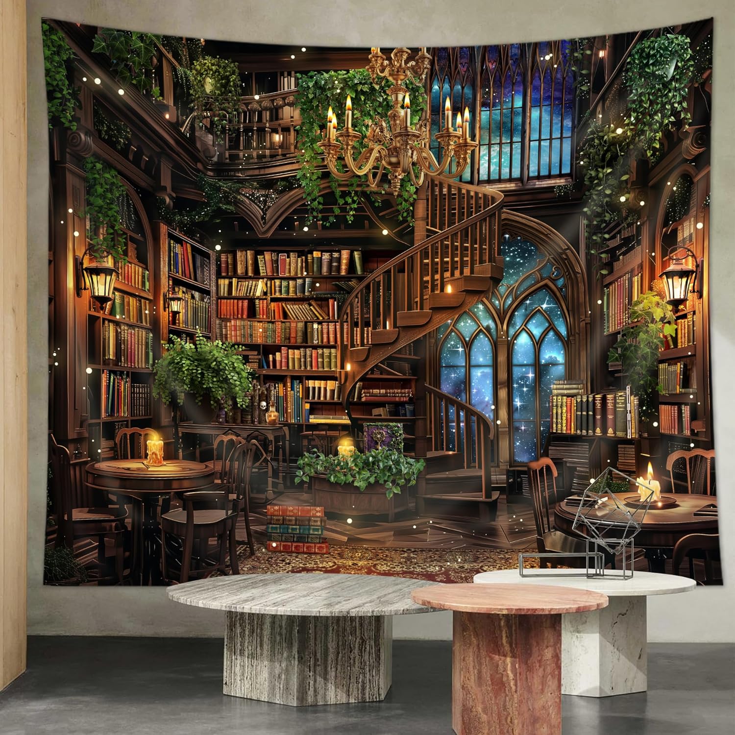 Riyidecor Magical Library Fairy Tapestry 75x100 чёрный