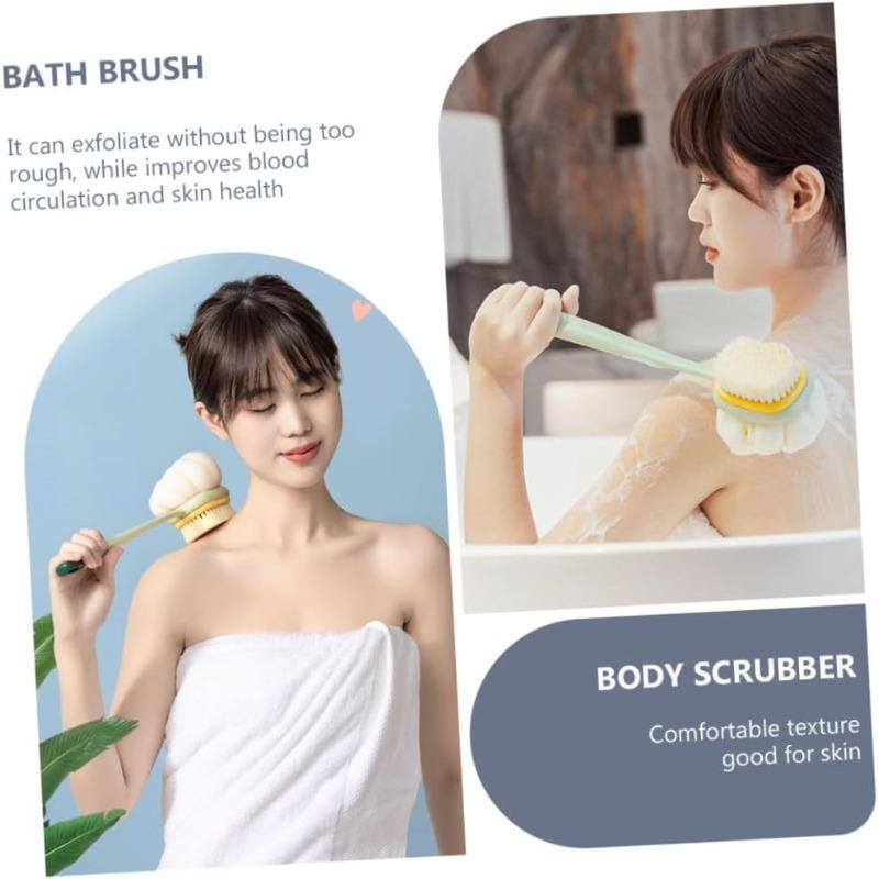 1pc Loofah Back Scrubber, Long Handle Shower Brush for Exfoliation, Deep Clean & Skin Massage, Body Brush with Soft Mesh