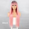 Long Straight Wig With Bangs Natural White Hair Wigs Synthetic Heat Resistant Wigs For Girls Daily Party Use